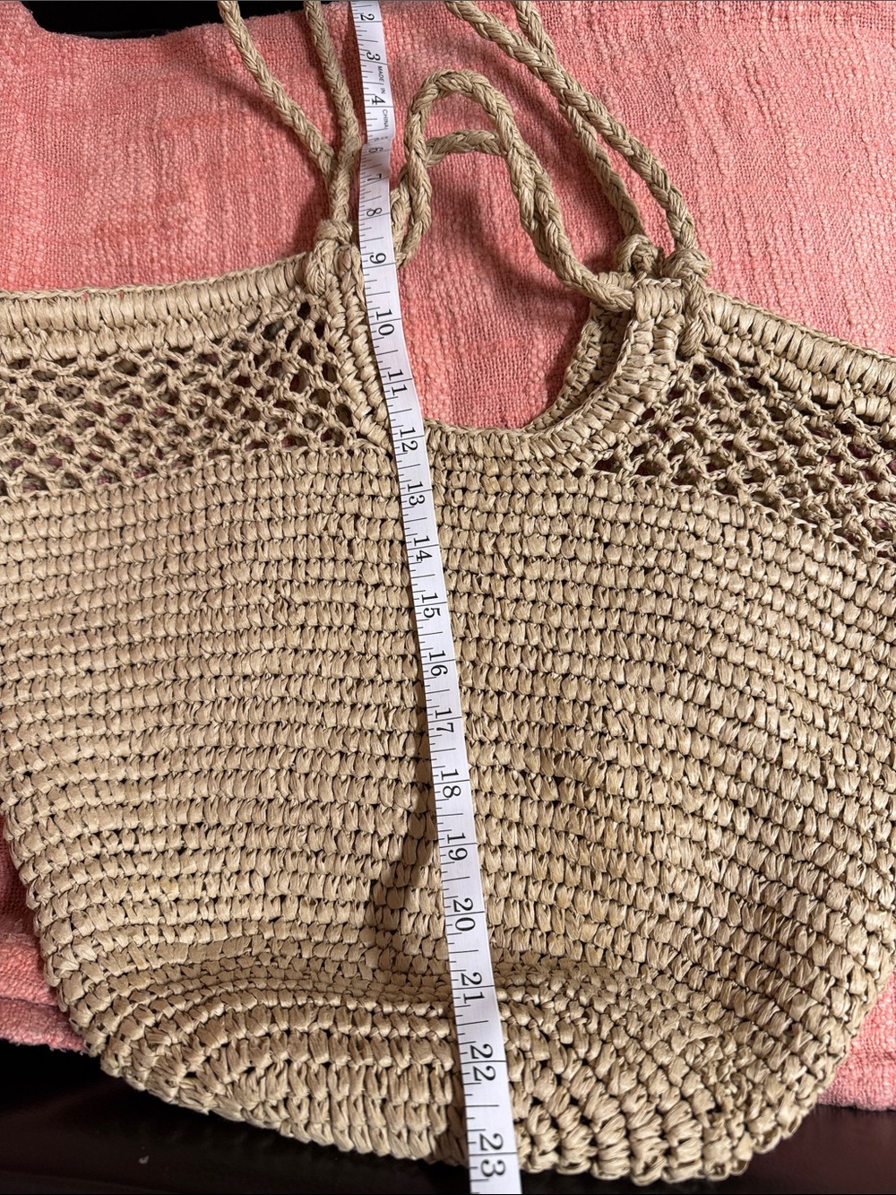 Woven Straw Tote Bag in Natural Tan - Brand - Picture 4 of 4